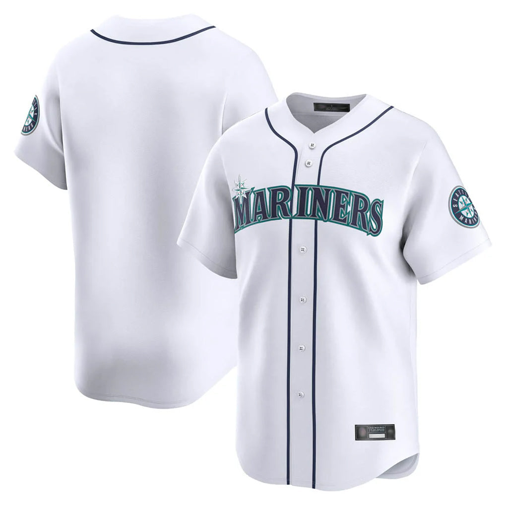 Tlead S.Mariners Blank Player White Home Limited Stitched Jerseys