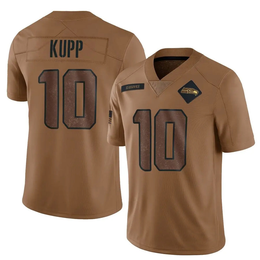 Tlead S.Seahawks #10 Cooper Kupp Player Brown Salute To Service Limited Stitched Jerseys