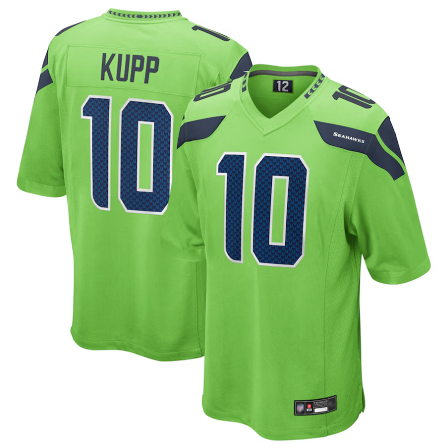 Tlead S.Seahawks #10 Cooper Kupp Player Green Game Replica Stitched Jerseys