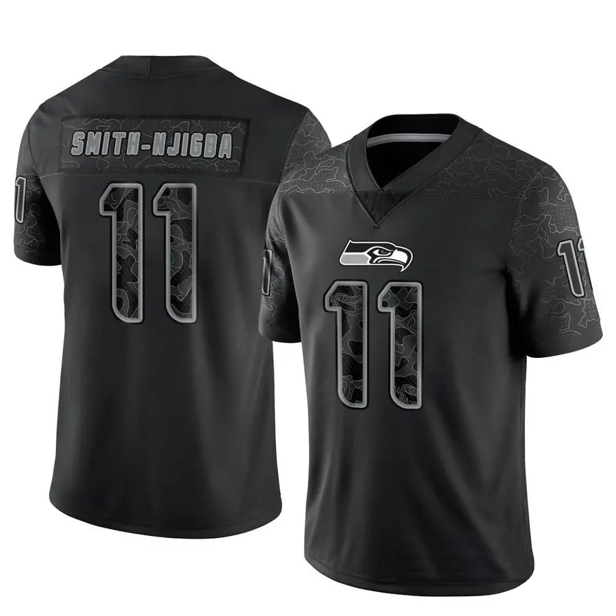 Tlead S.Seahawks #11 Jaxon Smith-Njigba Player Black Limited Reflective Stitched Jerseys