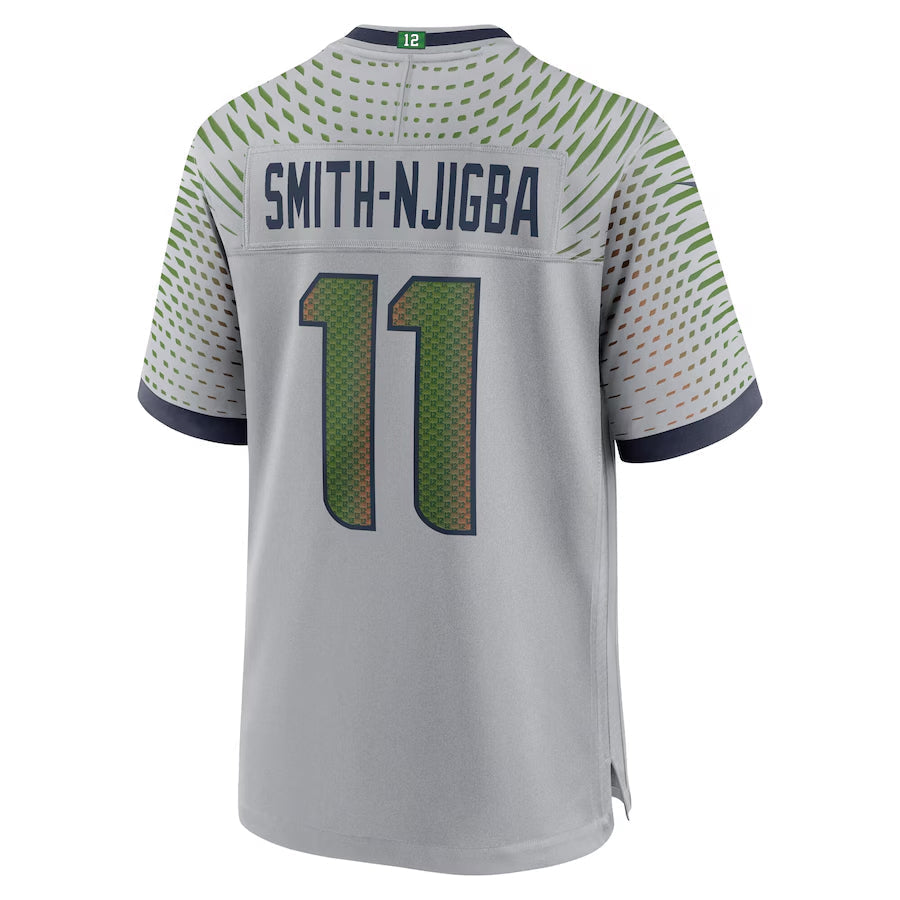 Tlead S.Seahawks #11 Jaxon Smith-Njigba Player Grey Rivalries Collection Game Stitched Jerseys