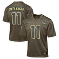 Tlead S.Seahawks #11 Jaxon Smith-Njigba Player Olive Salute to Service Game Stitched Jerseys