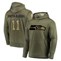 Tlead S.Seahawks #11 Jaxon Smith-Njigba Player Olive Salute to Service Pullover Hoodie Home Game Stitched Jerseys