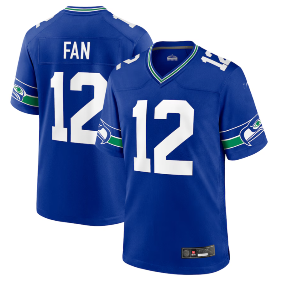 Tlead S.Seahawks #12 12s Royal Throwback Player Game Jersey Stitched American Stitched Jerseys
