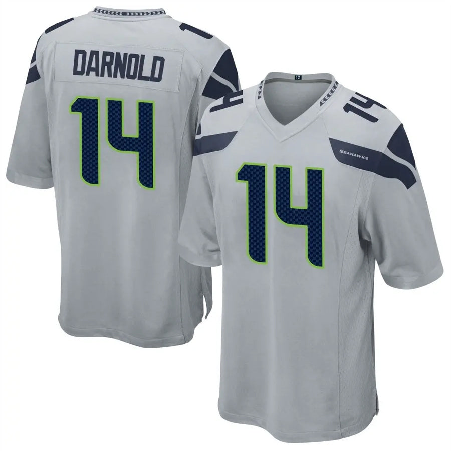 Tlead S.Seahawks #14 Sam Darnold Player Grey Game Football Jerseys