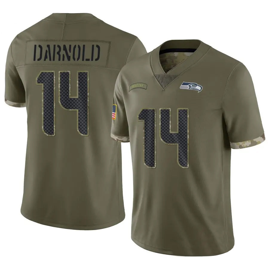 Tlead S.Seahawks #14 Sam Darnold Player Salute to Service Olive Football Jerseys