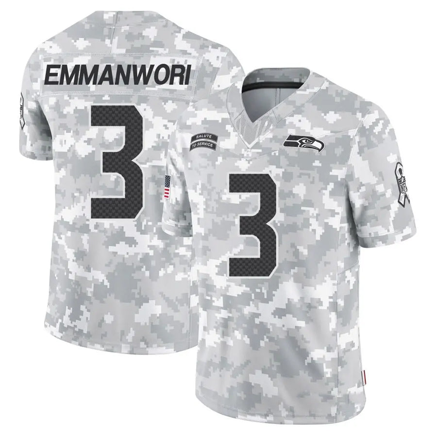 Tlead S.Seahawks #3 Nick Emmanwori Player Arctic Camo Salute to Service Limited Football Jerseys
