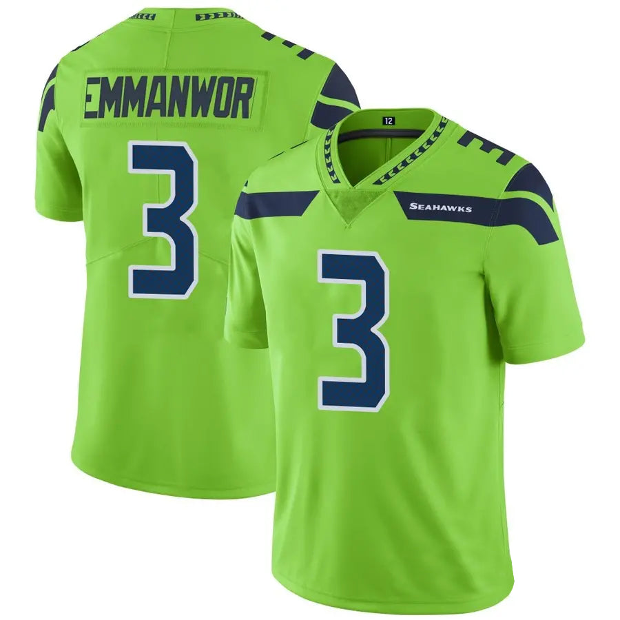 Tlead S.Seahawks #3 Nick Emmanwori Player Green Vapor Limited Football Jerseys