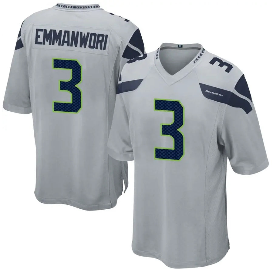 Tlead S.Seahawks #3 Nick Emmanwori Player Grey Game Football Jerseys