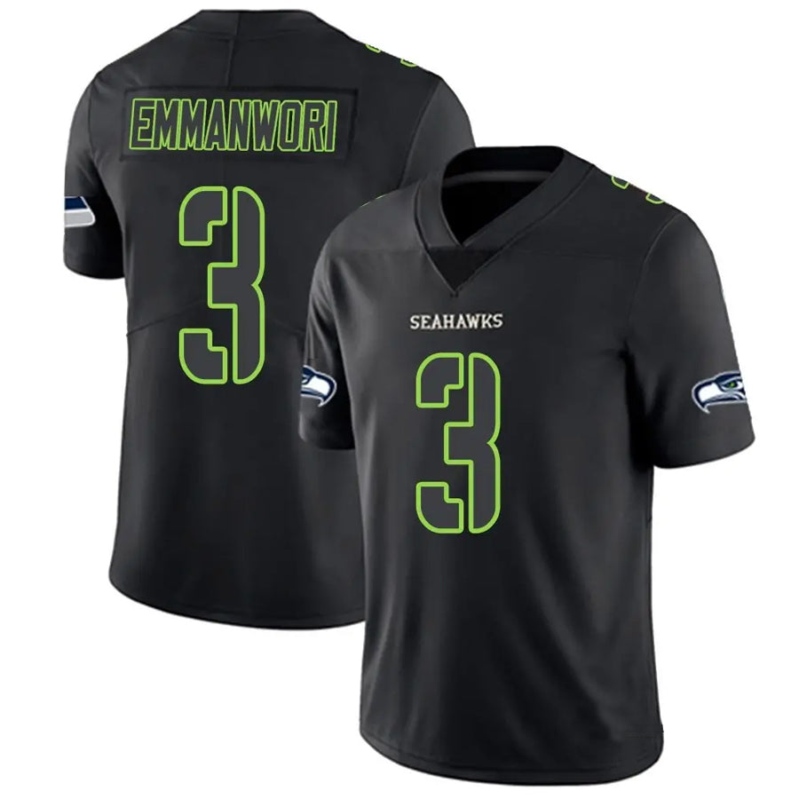 Tlead S.Seahawks #3 Nick Emmanwori Player Limited Black Impact Football Jerseys