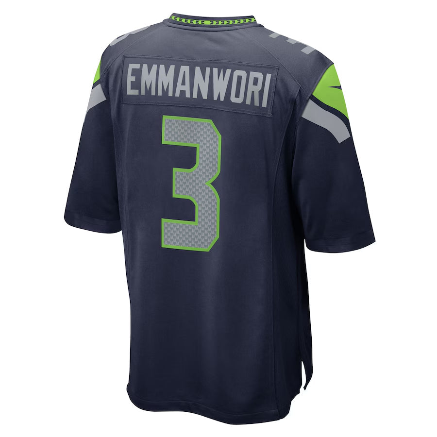 Tlead S.Seahawks #3 Nick Emmanwori Player Navy Home Game Football Jersey