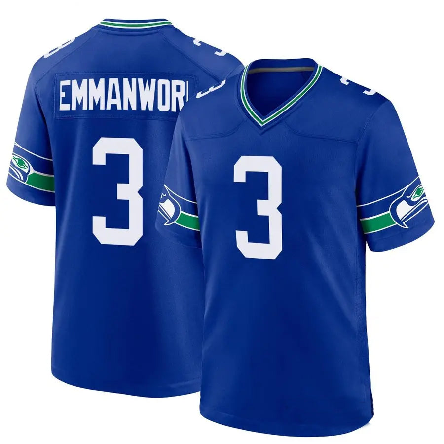 Tlead S.Seahawks #3 Nick Emmanwori Player Royal Game Stitched Jerseys