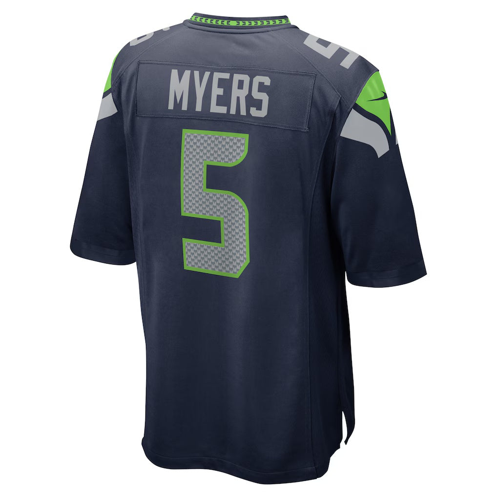Tlead S.Seahawks #5 Jason Myers Game College Navy Stitched Jerseys