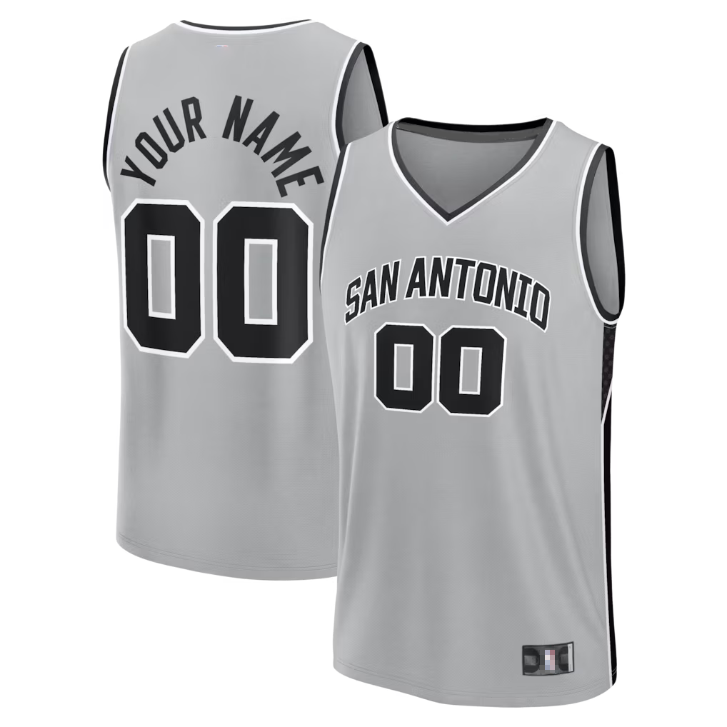 Tlead SA.Spurs Fanatics Silver Fastbreak Custom Jerseys - Statement Edition