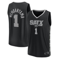 Tlead SA.Spurs #1 Victor Wembanyama Fanatics Black Fast Break Player Jerseys - Statement Edition