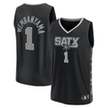 Tlead SA.Spurs #1 Victor Wembanyama Fanatics Black Fast Break Replica Player Jerseys - Statement Edition