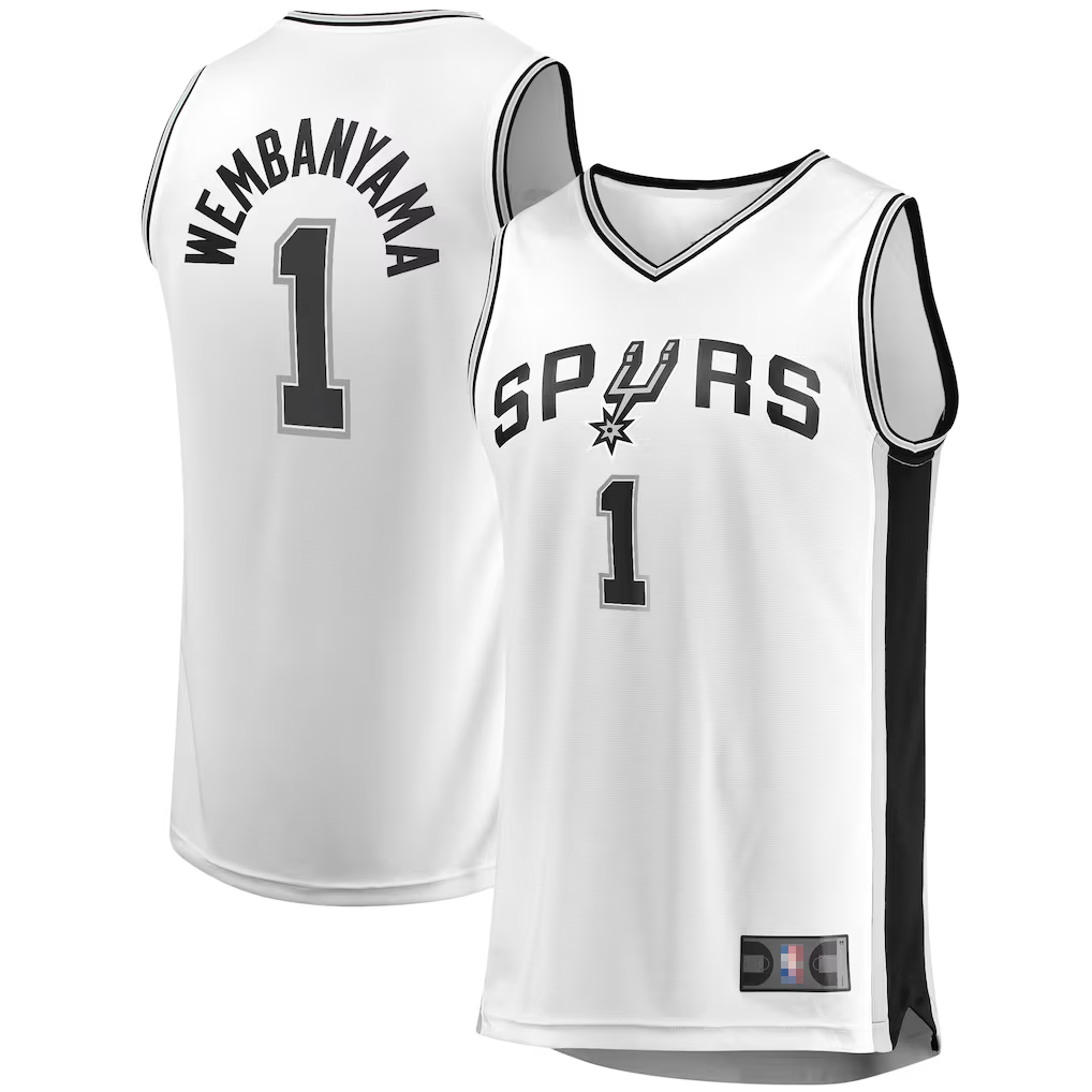 Tlead SA.Spurs #1 Victor Wembanyama Fanatics White Fast Break Replica Player Jerseys - Association Edition