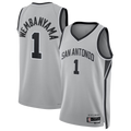 Tlead SA.Spurs #1 Victor Wembanyama Silver Swingman Jerseys - Statement Edition