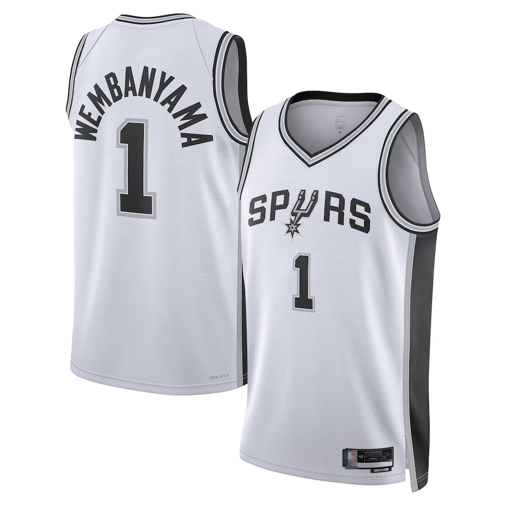 Tlead SA.Spurs #1 Victor Wembanyama White Swingman Jerseys - Association Edition