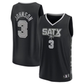Tlead SA.Spurs #3 Keldon Johnson Fanatics Black Fast Break Replica Player Jerseys - Statement Edition