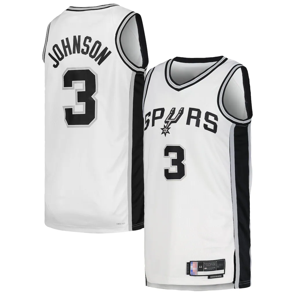 Tlead SA.Spurs #3 Keldon Johnson White Swingman Jerseys - Association Edition