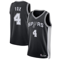 Tlead SA.Spurs #4 De'Aaron Fox Black Swingman Player Jerseys - Icon Edition