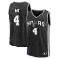 Tlead SA.Spurs #4 De'Aaron Fox Fanatics Black Fast Break Replica Player Jerseys - Icon Edition