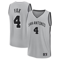 Tlead SA.Spurs #4 De'Aaron Fox Fanatics Silver Fast Break Jerseys - Statement Edition