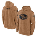 Tlead SF.49ers Brown Limited Salute to Service Pullover Hoodies Game Blank Player Stitched Jerseys