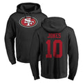 Tlead SF.49ers #10 Mac Jones Player Black LOGO Pullover Hoodies Home Game Stitched Jerseys