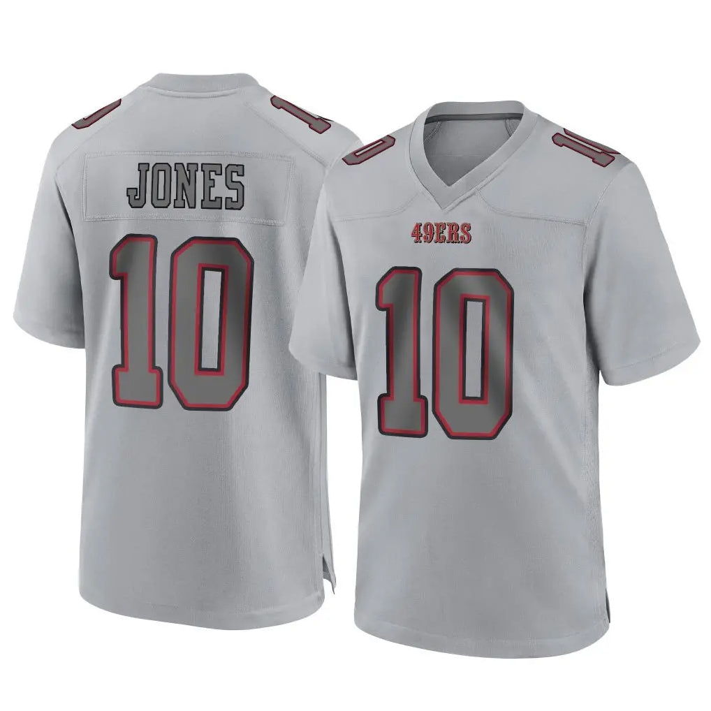 Tlead SF.49ers #10 Mac Jones Player Gray Atmosphere Fashion Home Game Stitched Jerseys