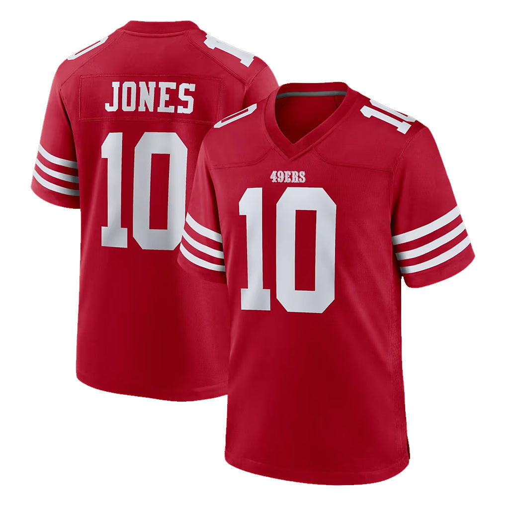 Tlead SF.49ers #10 Mac Jones Player Red Game Home Stitched Jerseys