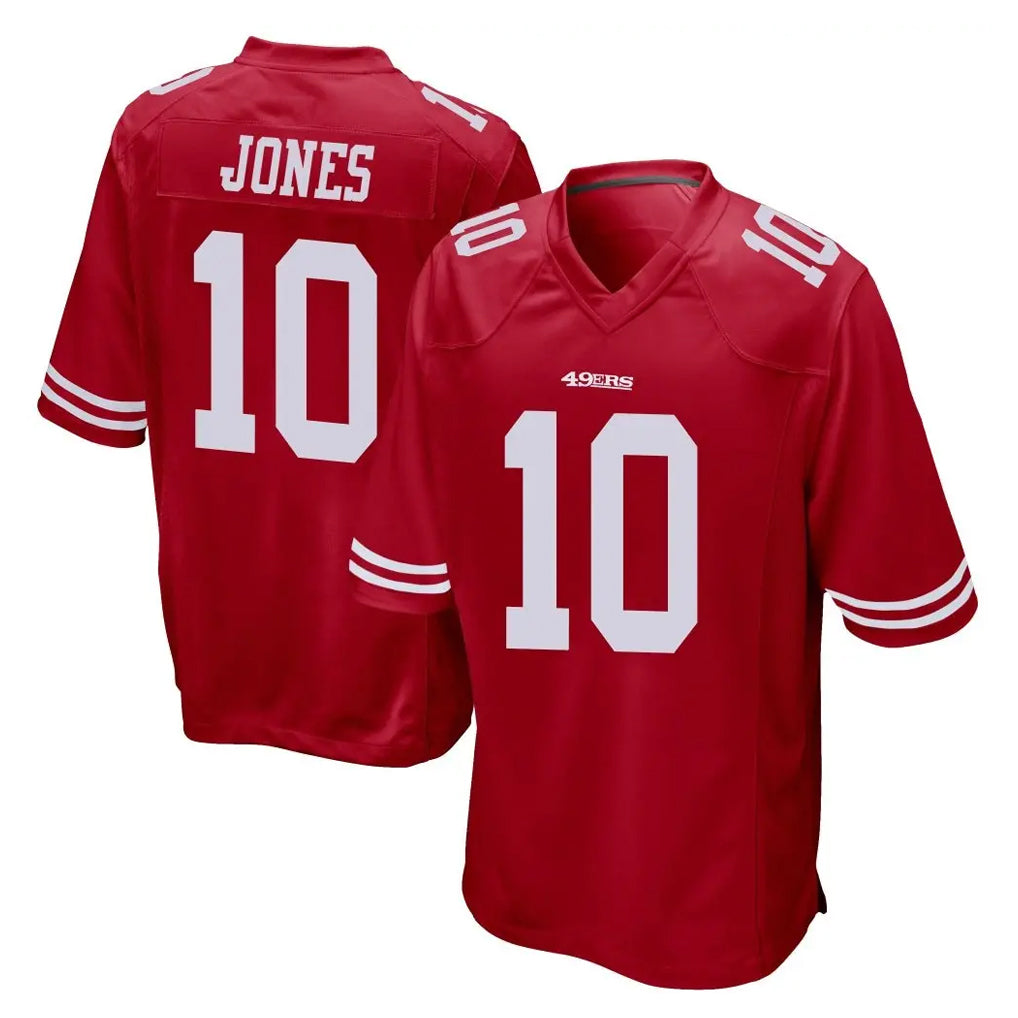 Tlead SF.49ers #10 Mac Jones Player Red Home Game Stitched Jerseys