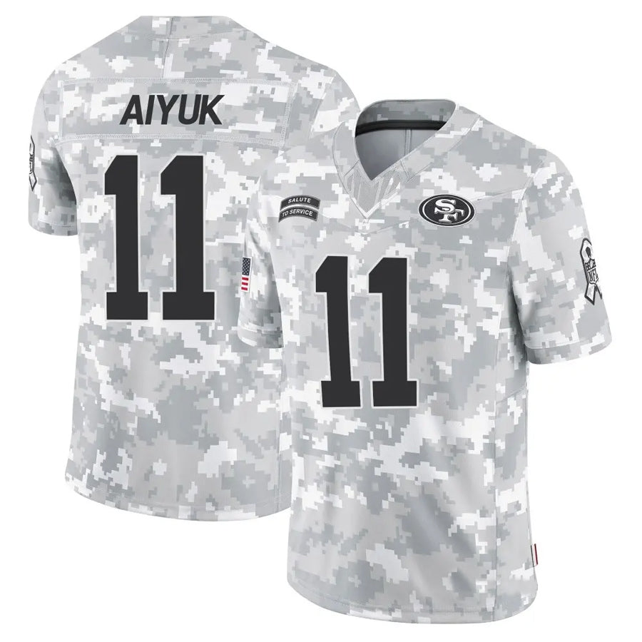 Tlead SF.49ers #11 Brandon Aiyuk Player Arctic Camo Salute to Service Limited Stitched Jerseys