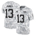 Tlead SF.49ers #13 Brock Purdy Player Arctic Camo Limited Salute To Service Home Game Stitched Jerseys