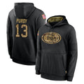 Tlead SF.49ers #13 Brock Purdy Player Black Salute to Service Sideline Performance Pullover Hoodies Home Game Stitched Jerseys