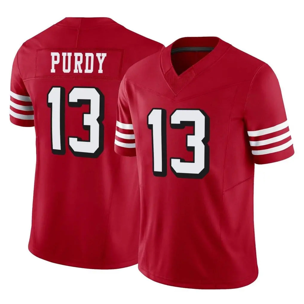 Tlead SF.49ers #13 Brock Purdy Player Red Limited Alternate Vapor F.U.S.E. Home Game Stitched Jerseys