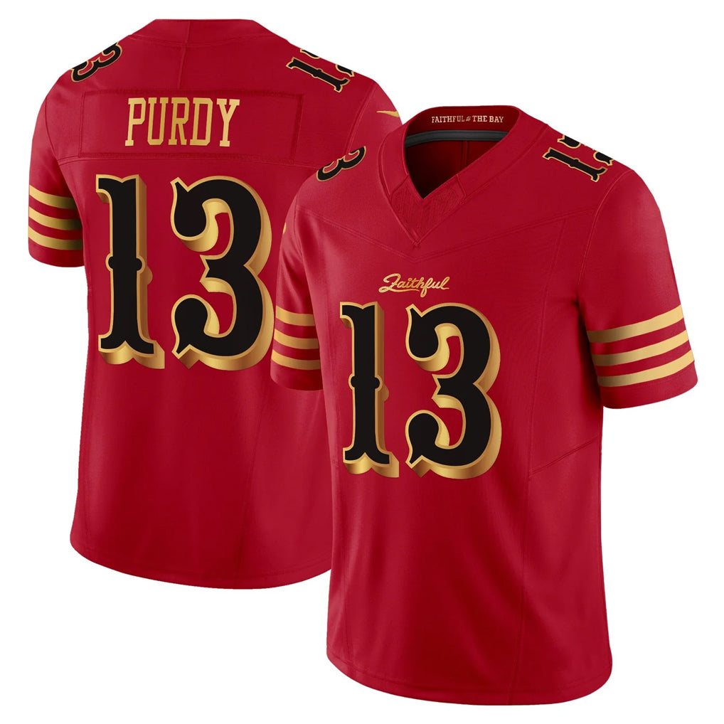 Tlead SF.49ers #13 Brock Purdy Player Red Rivalries Vapor Limited Home Game Stitched Jerseys