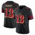 Tlead SF.49ers #13 Brock Purdy Player Rivalries Vapor Limited Black Stitched Jerseys