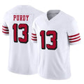 Tlead SF.49ers #13 Brock Purdy Player White Limited Alternate Vapor F.U.S.E. Home Game Stitched Jerseys
