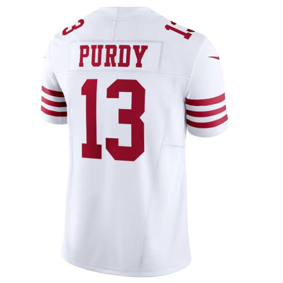 Tlead SF.49ers #13 Brock Purdy Playre White Vapor F.U.S.E. Limited Stitched Jersey