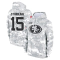 Tlead SF.49ers #15 De'Zhaun Stribling Player Arctic Camo Limited Salute to Service Pullover Hoodies Game Stitched Jerseys