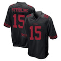 Tlead SF.49ers #15 De'Zhaun Stribling Player Black Alternate Home Game Stitched Jerseys
