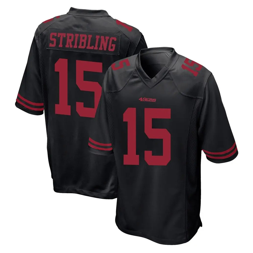 Tlead SF.49ers #15 De'Zhaun Stribling Player Black Alternate Home Game Stitched Jerseys