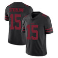 Tlead SF.49ers #15 De'Zhaun Stribling Player Black Alternate Limited Vapor Untouchable Home Game Stitched Jerseys