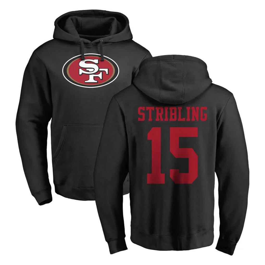 Tlead SF.49ers #15 De'Zhaun Stribling Player Black LOGO Pullover Hoodies Home Game Stitched Jerseys