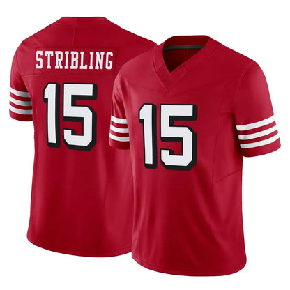 Tlead SF.49ers #15 De'Zhaun Stribling Player Red Limited Alternate Vapor F.U.S.E. Home Game Stitched Jerseys