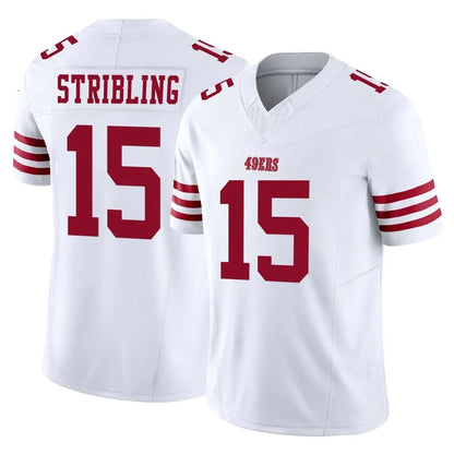 Tlead SF.49ers #15 De'Zhaun Stribling Player White Limited Vapor F.U.S.E. Home Game Stitched Jerseys
