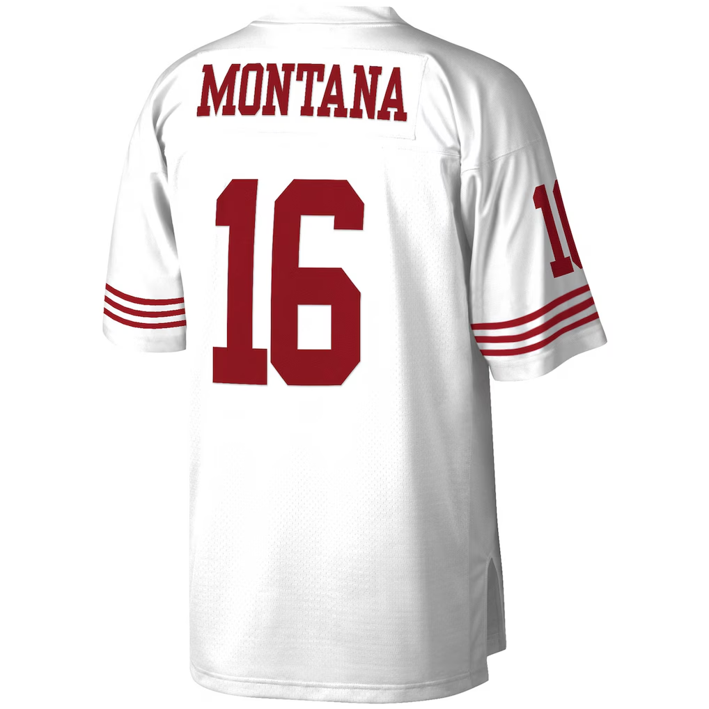 Tlead SF.49ers #16 Joe Montana Mitchell & Ness White 1990 Legacy Replica Stitched Jerseys