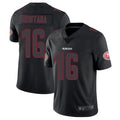 Tlead SF.49ers #16 Joe Montana Player Black Limited Rush Impact Stitched Jerseys